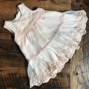 Camilla vintage look blush Swiss dot & lace dress